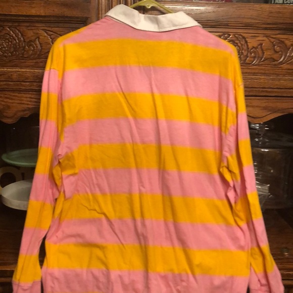 Long Selves Pink and Yellow Polo By Pink - Picture 2 of 4